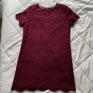 lulus lace wine red midi dress